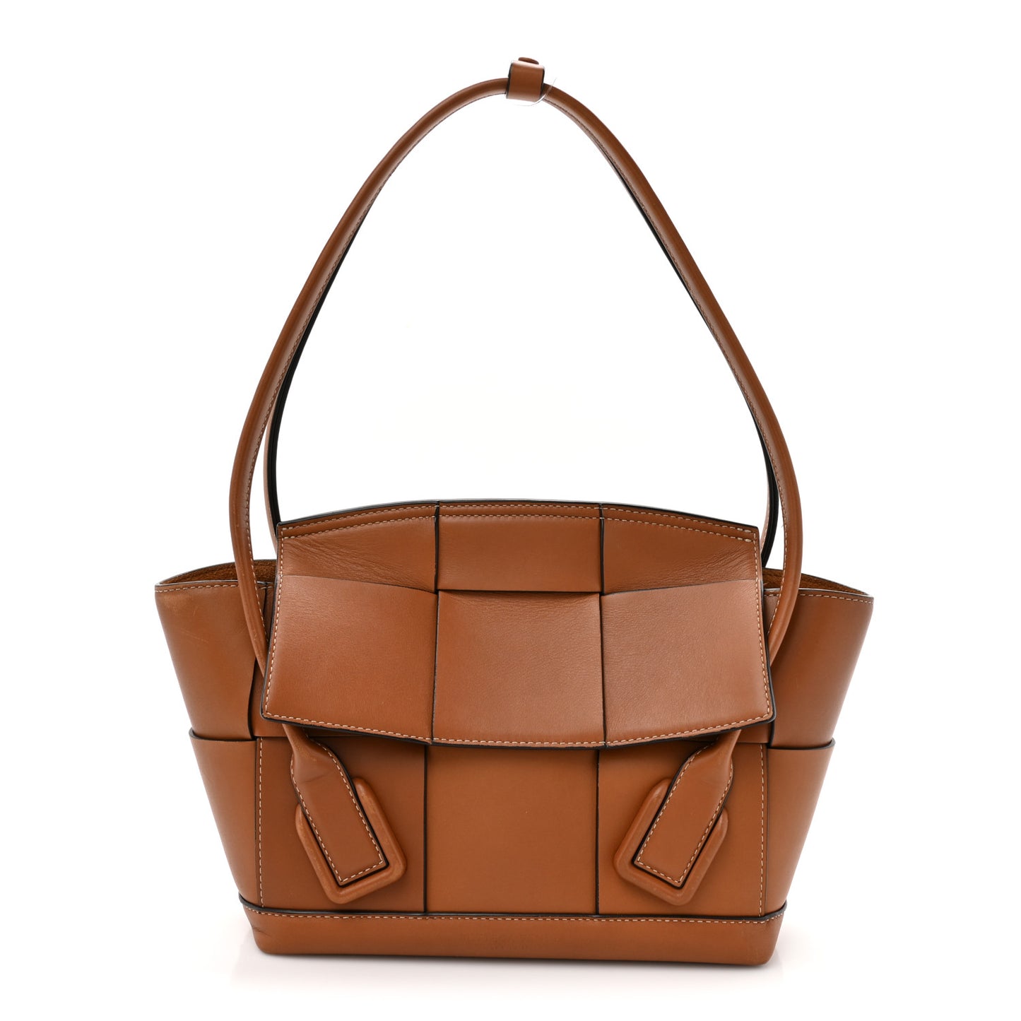 French Calfskin Maxi Intrecciato Small Arco Wood