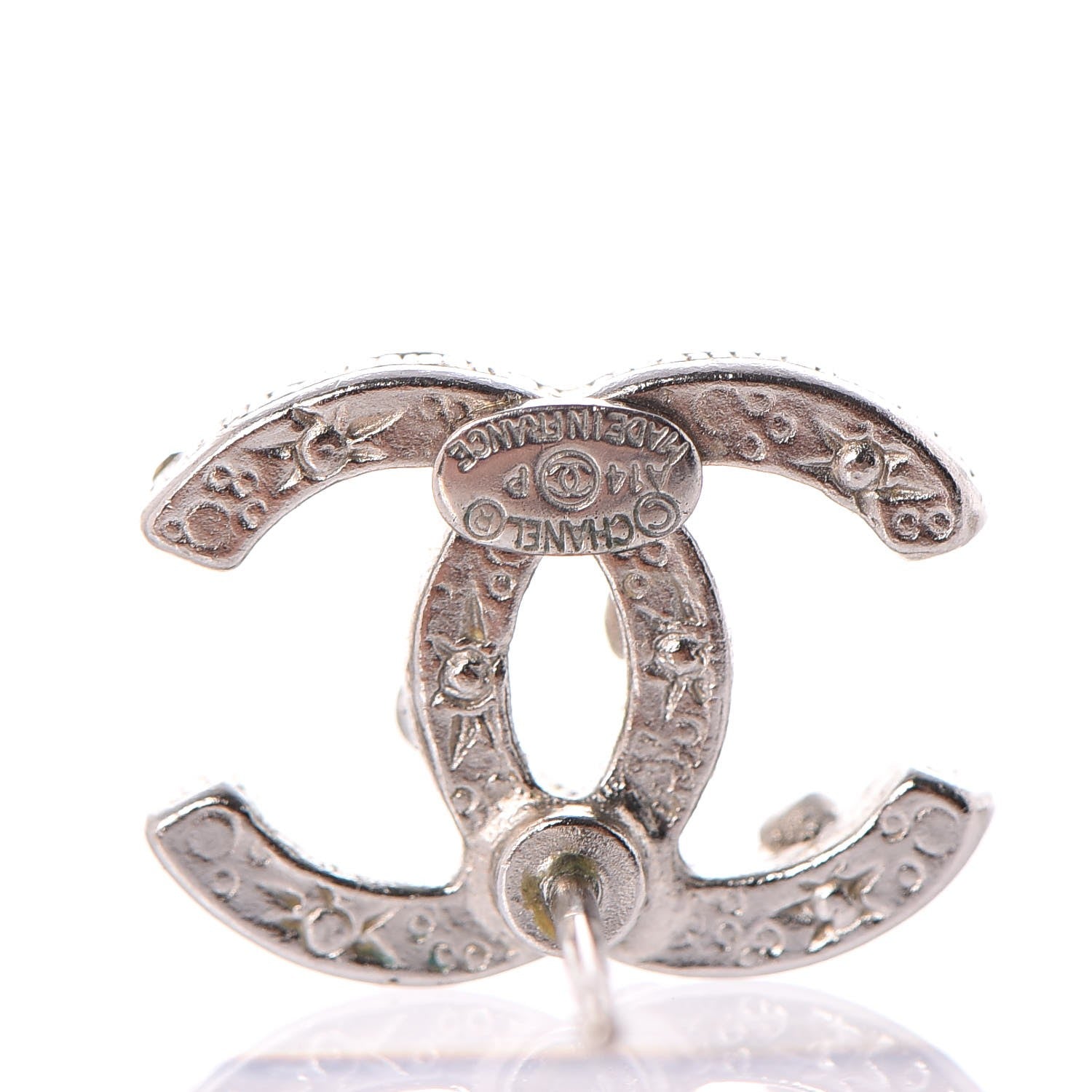 Chanel Crystal CC Earrings Silver 6 of 7