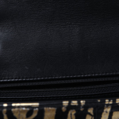 Chanel Calfskin Crocodile Embossed Graffiti 2.55 Mini Cocodile Reissue Flap Black Gold 11 of 21