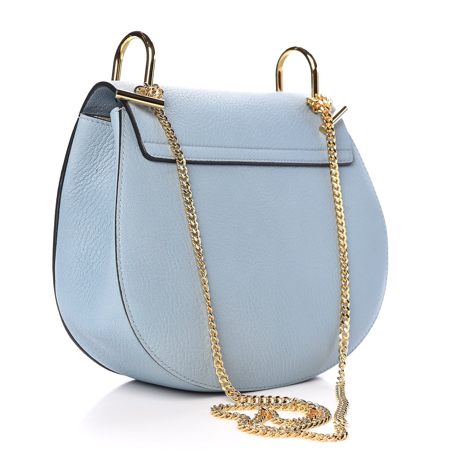 Chloe Grained Lambskin Drew Shoulder Bag Fresh Blue 3 of 9