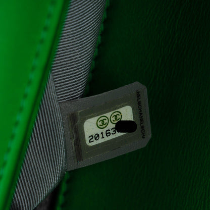Chanel Metallic Calfskin Quilted Medium Boy Flap Green 7 of 7