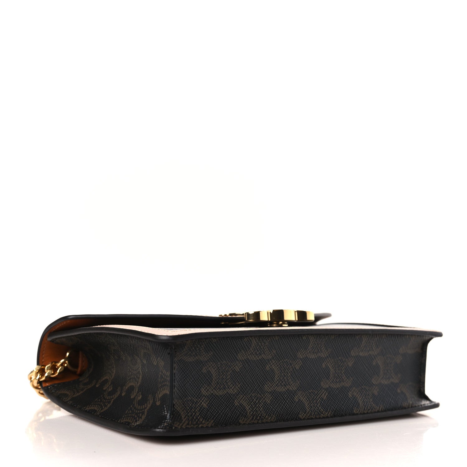 Celine Triomphe Canvas Calfskin Margo Wallet on Chain Tan 4 of 9