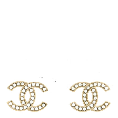 Chanel Crystal CC Earrings Gold 1 of 5