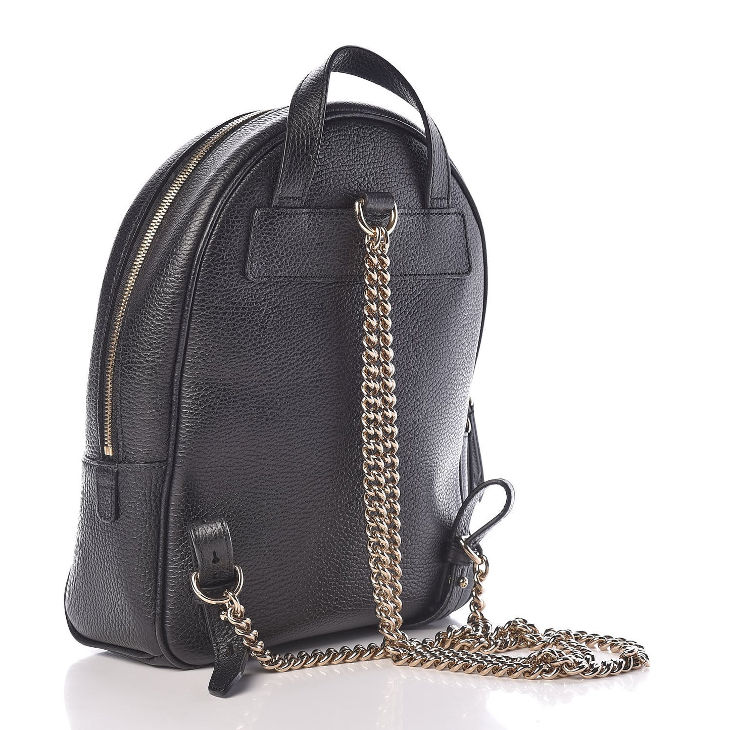 Pebbled Calfskin Soho Chain Backpack Black