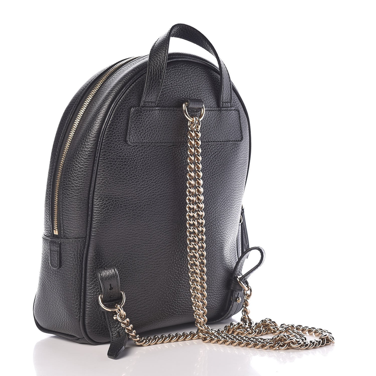 Gucci Pebbled Calfskin Soho Chain Backpack Black 3 of 10