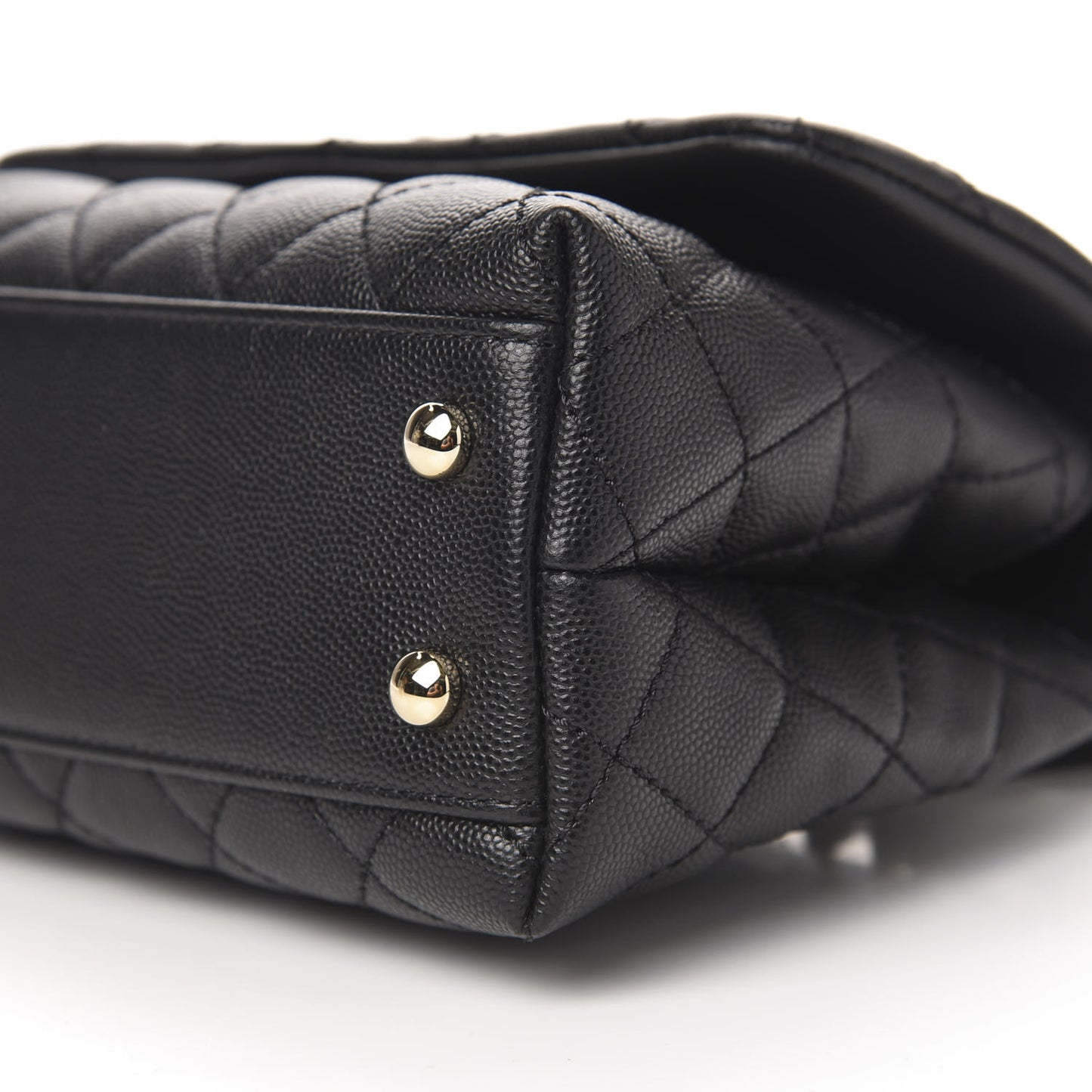 Caviar Quilted Mini Coco Handle Flap Black
