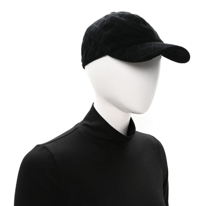 Chanel Suede Goatskin CC Cap Hat Black 2 of 8