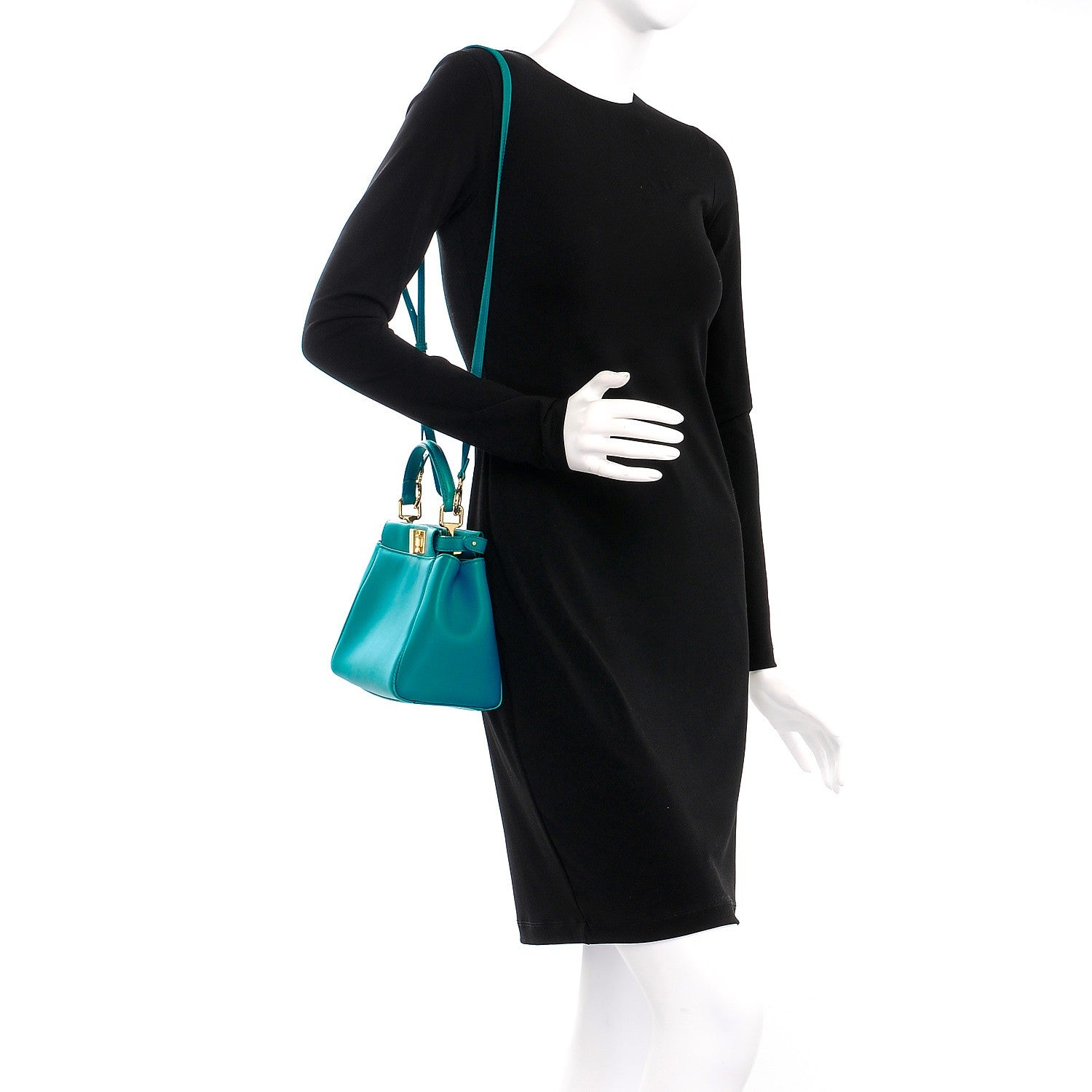 Fendi Nappa Mini Peekaboo Iconic Satchel Lago 2 of 11