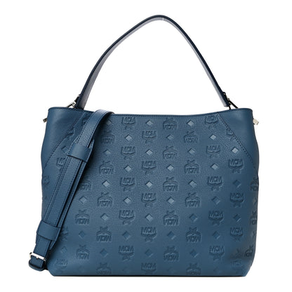 MCM Calfskin Ottomar Monogram Large Klara Hobo Luft Blue 1 of 9