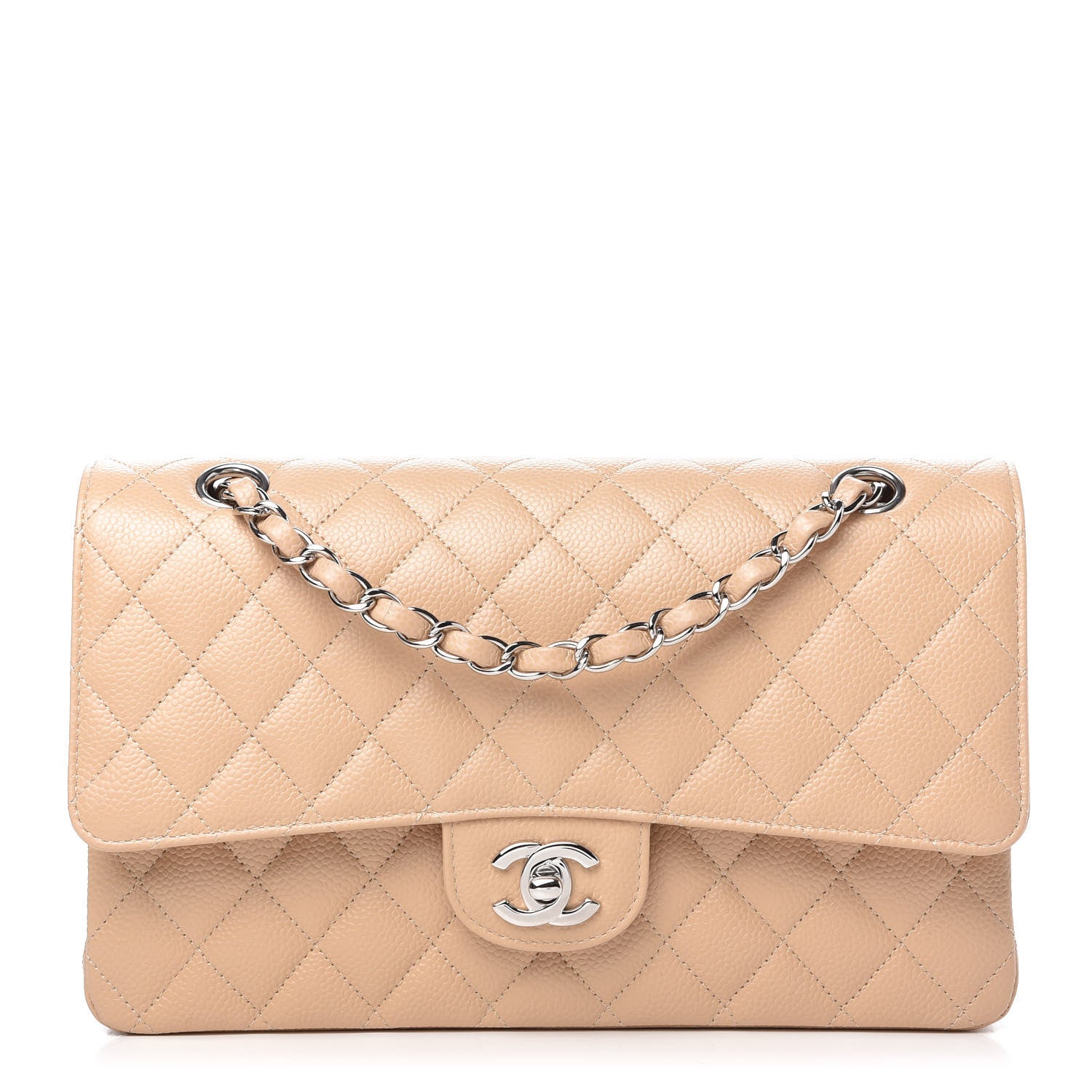 Chanel Caviar Quilted Medium Double Flap Beige 1 of 11