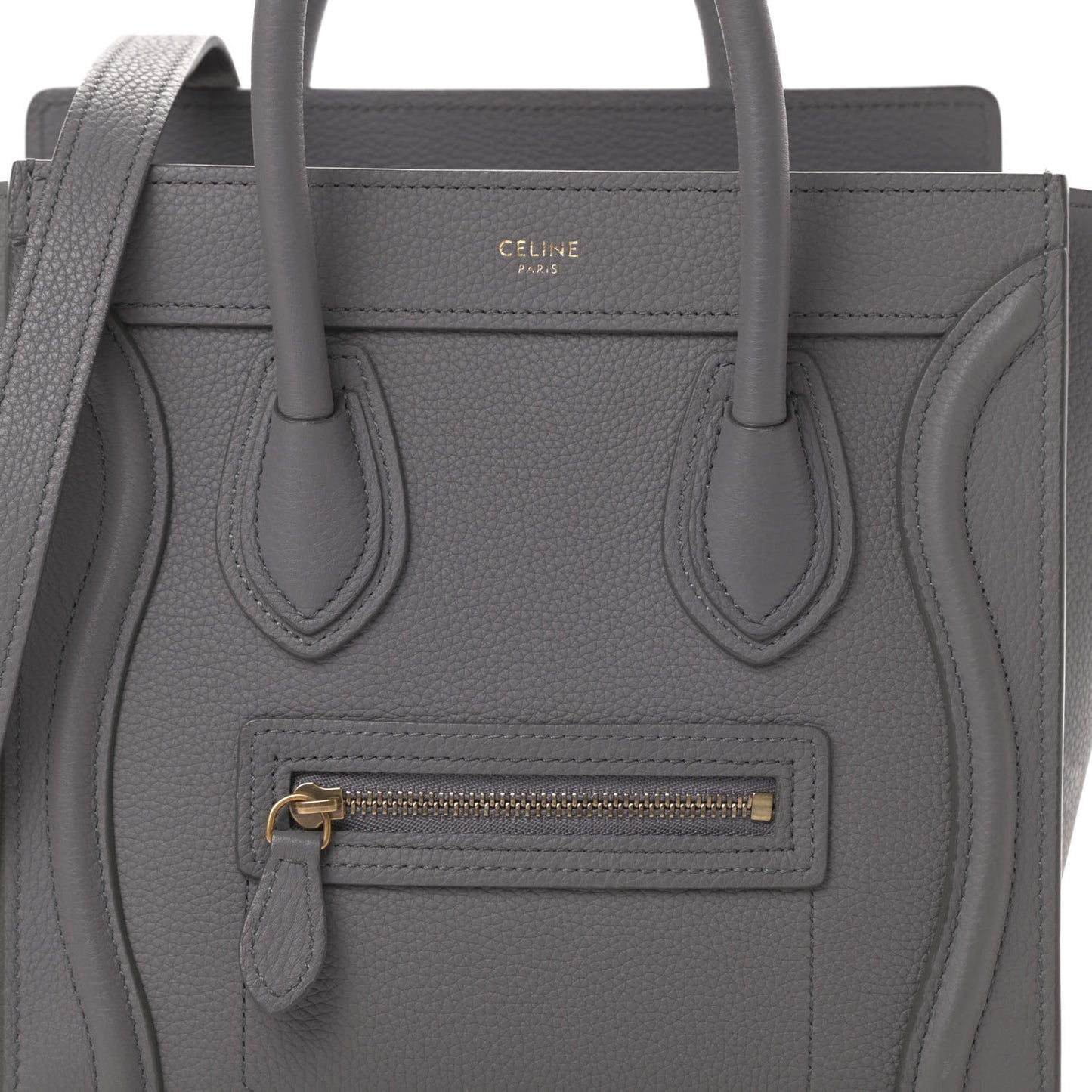 Baby Drummed Calfskin Nano Luggage Kohl