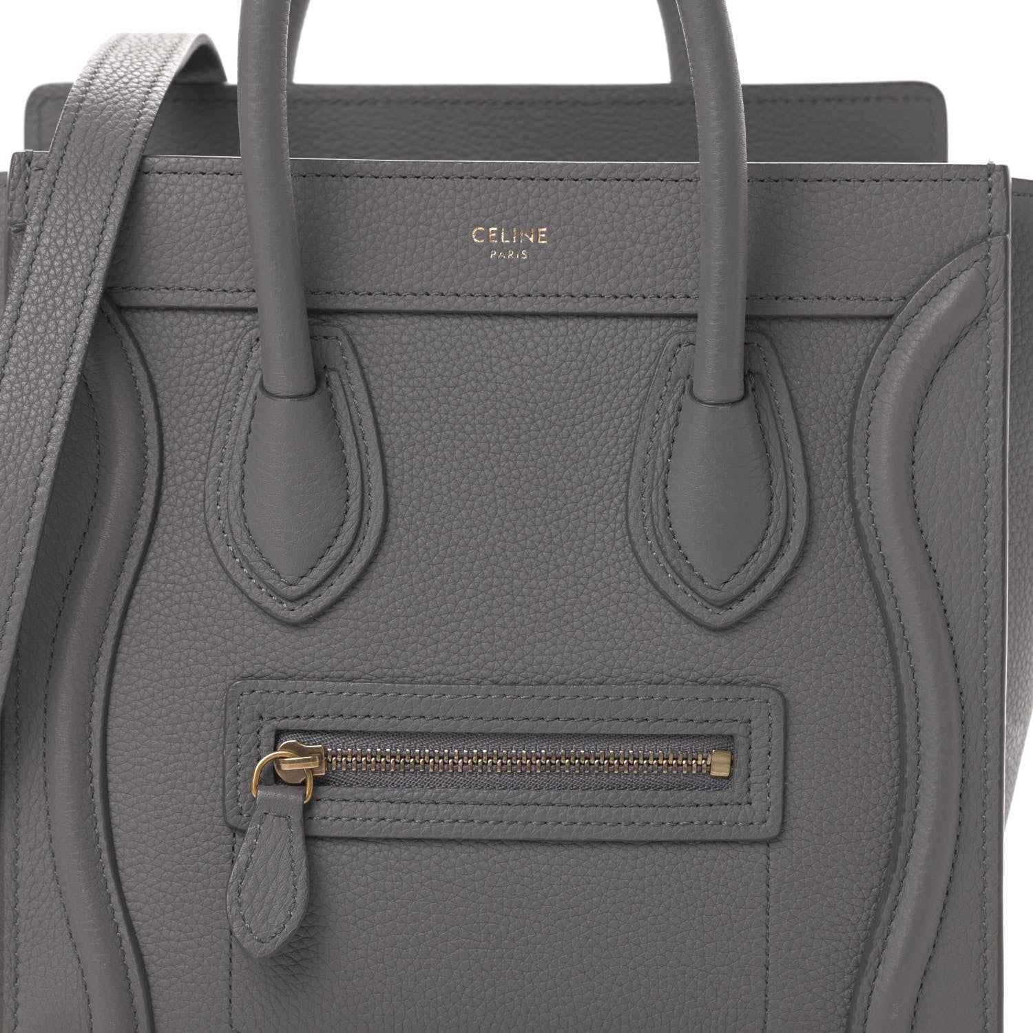 Celine Baby Drummed Calfskin Nano Luggage Kohl 9 of 18