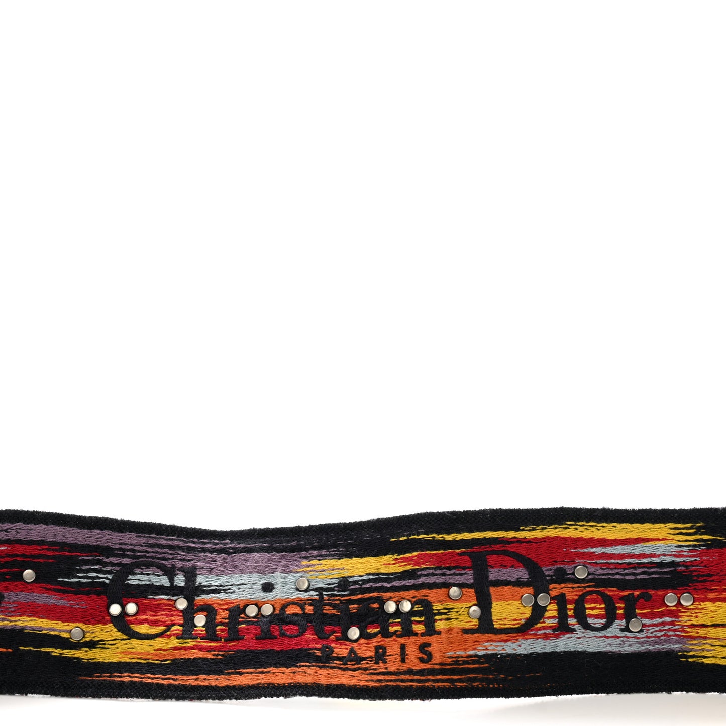 Canvas Embroidered Studded Rainbow J’Adior Shoulder Strap