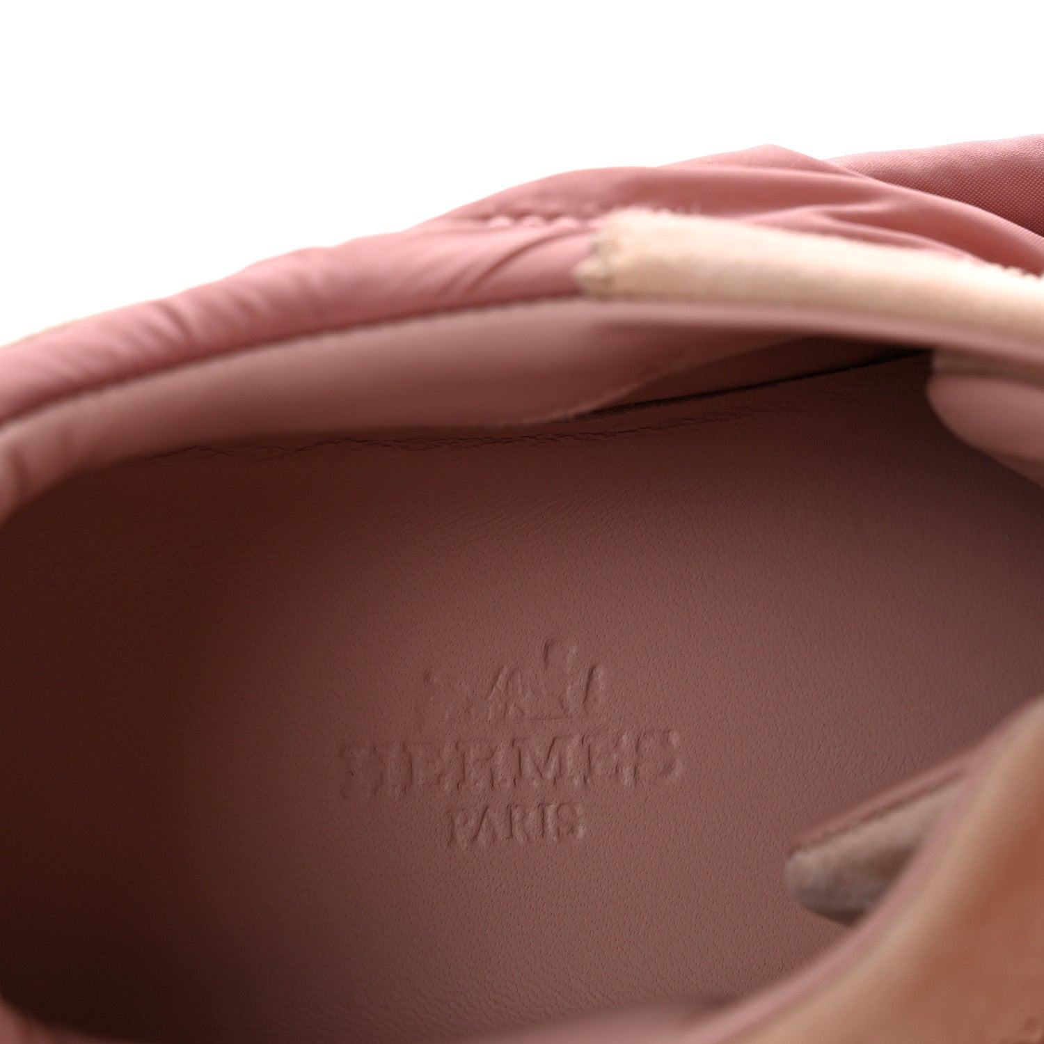 Hermes Parachute Fabric Suede Goatskin Bouncing Sneakers 35 Rose Rose Opaline 9 of 9