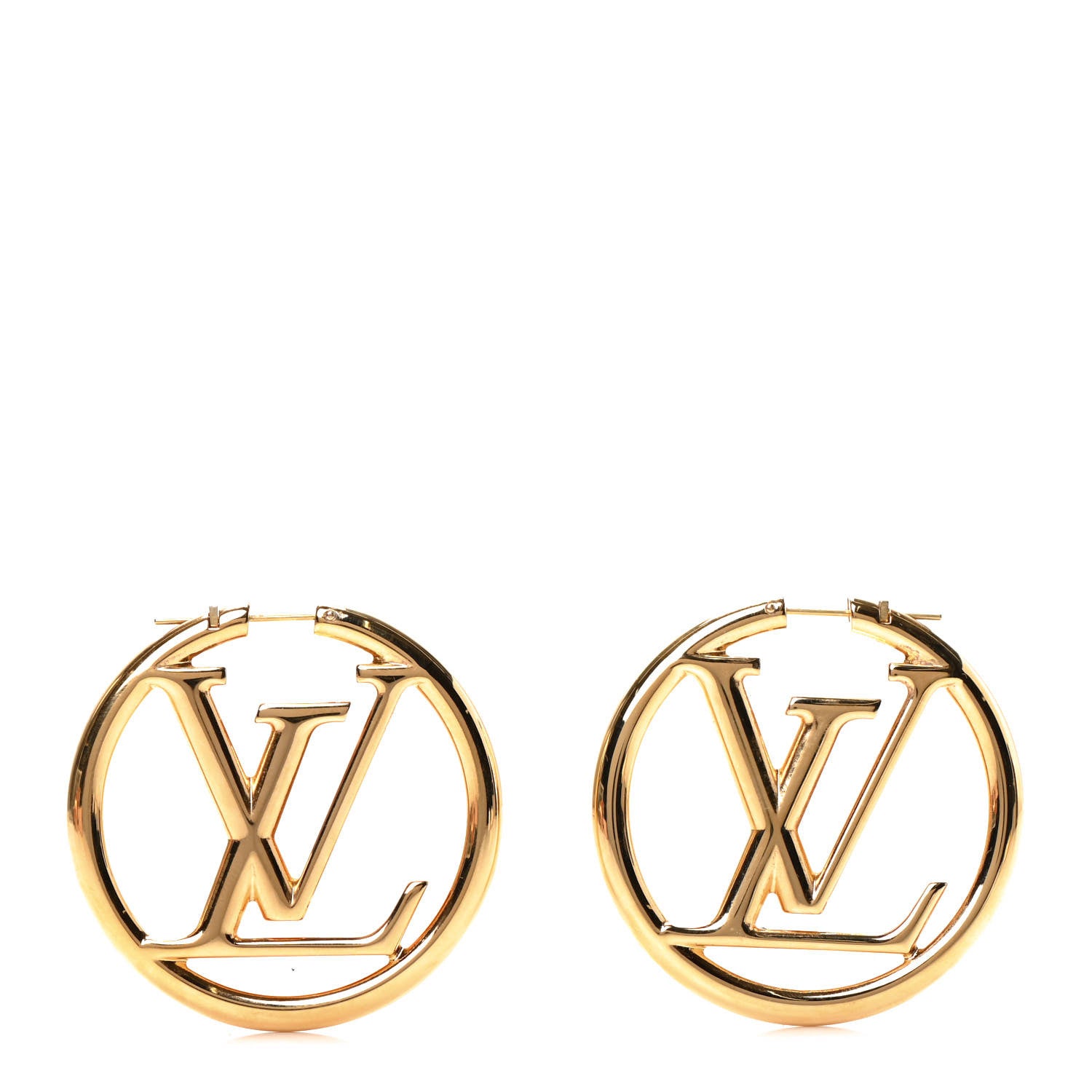 Louis Vuitton Metal Louise Hoop Earrings Gold 1 of 4