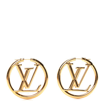 Louis Vuitton Metal Louise Hoop Earrings Gold 1 of 4