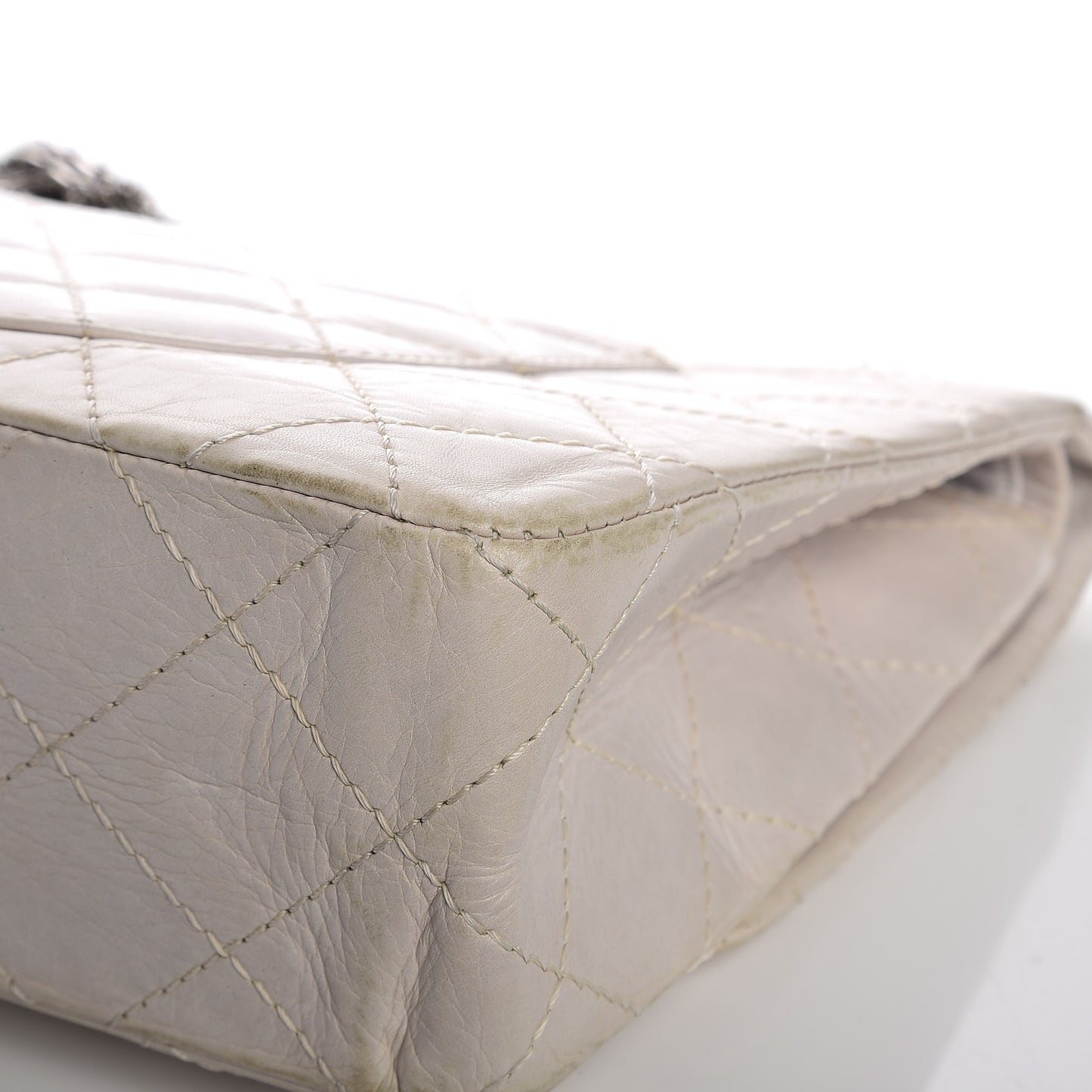Aged Calfskin Quilted 2.55 Reissue 227 Flap White