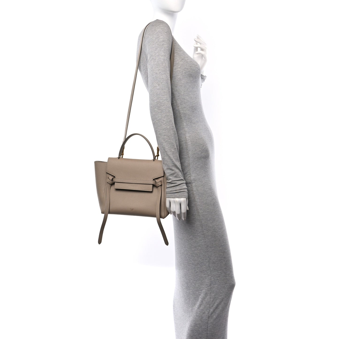 Grained Calfskin Micro Belt Bag Light Taupe