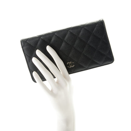 Chanel Caviar Quilted Yen Wallet Black 2 of 8