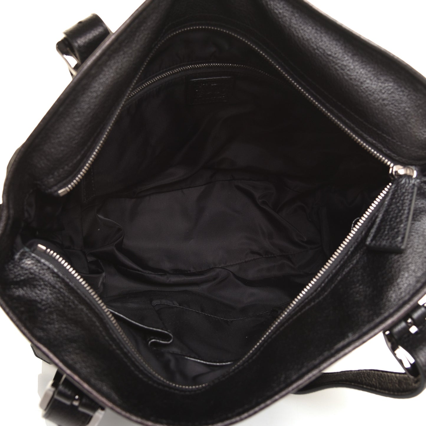 Nylon Tonal Check Drawstring Tote Black