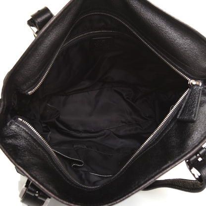 Burberry Nylon Tonal Check Drawstring Tote Black 5 of 9