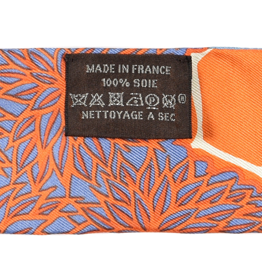 Silk The Three Graces Twilly Bleu Jean Orange Rouille