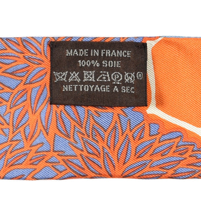 Hermes Silk The Three Graces Twilly Bleu Jean Orange Rouille 4 of 4