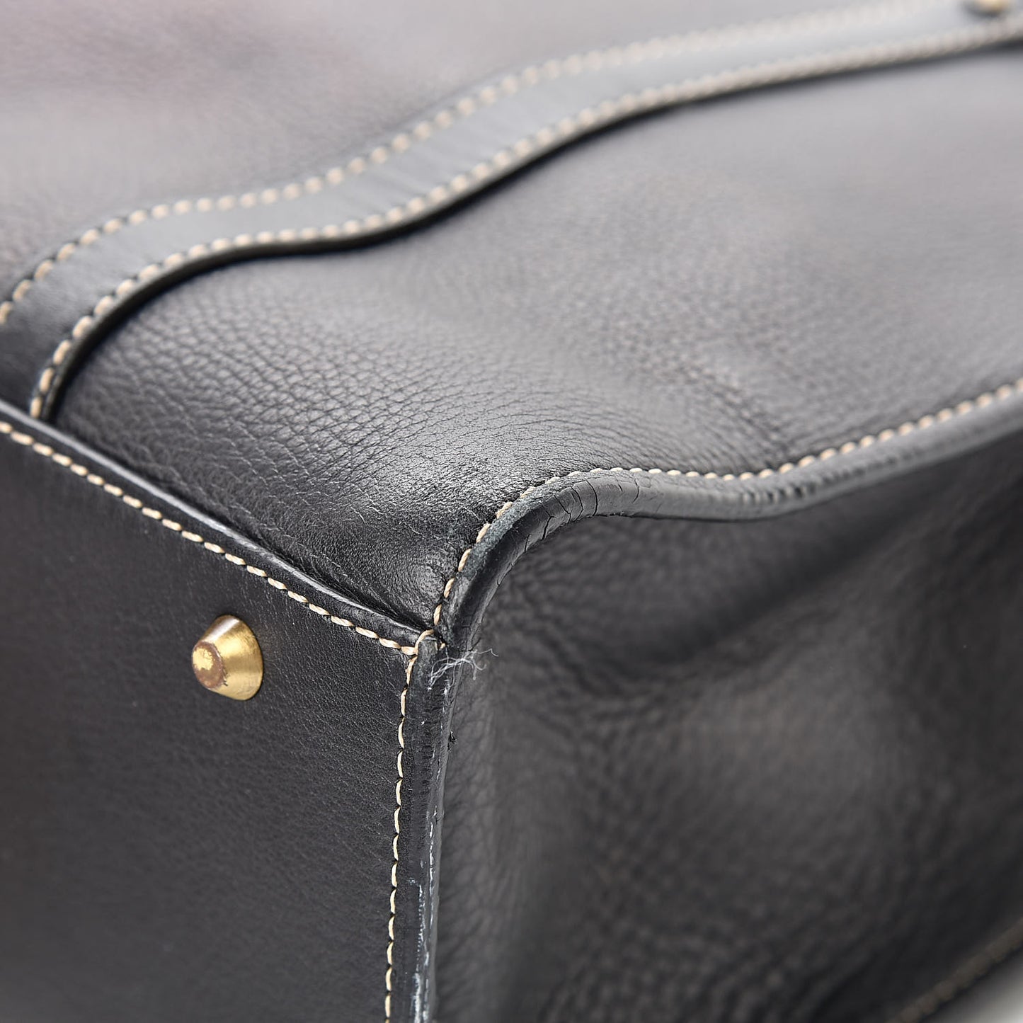 Calfskin Saddle Vertical Shopper Black