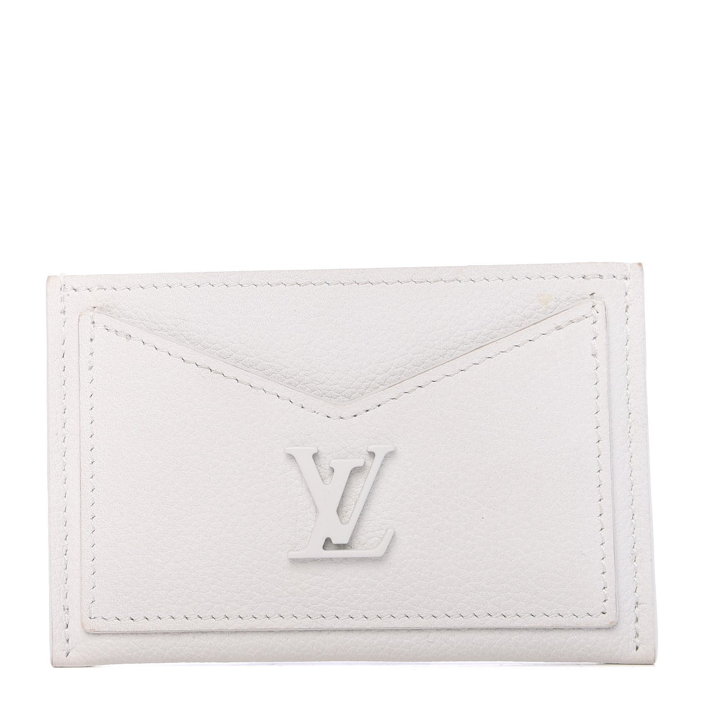 Calfskin Lockme Card Holder White