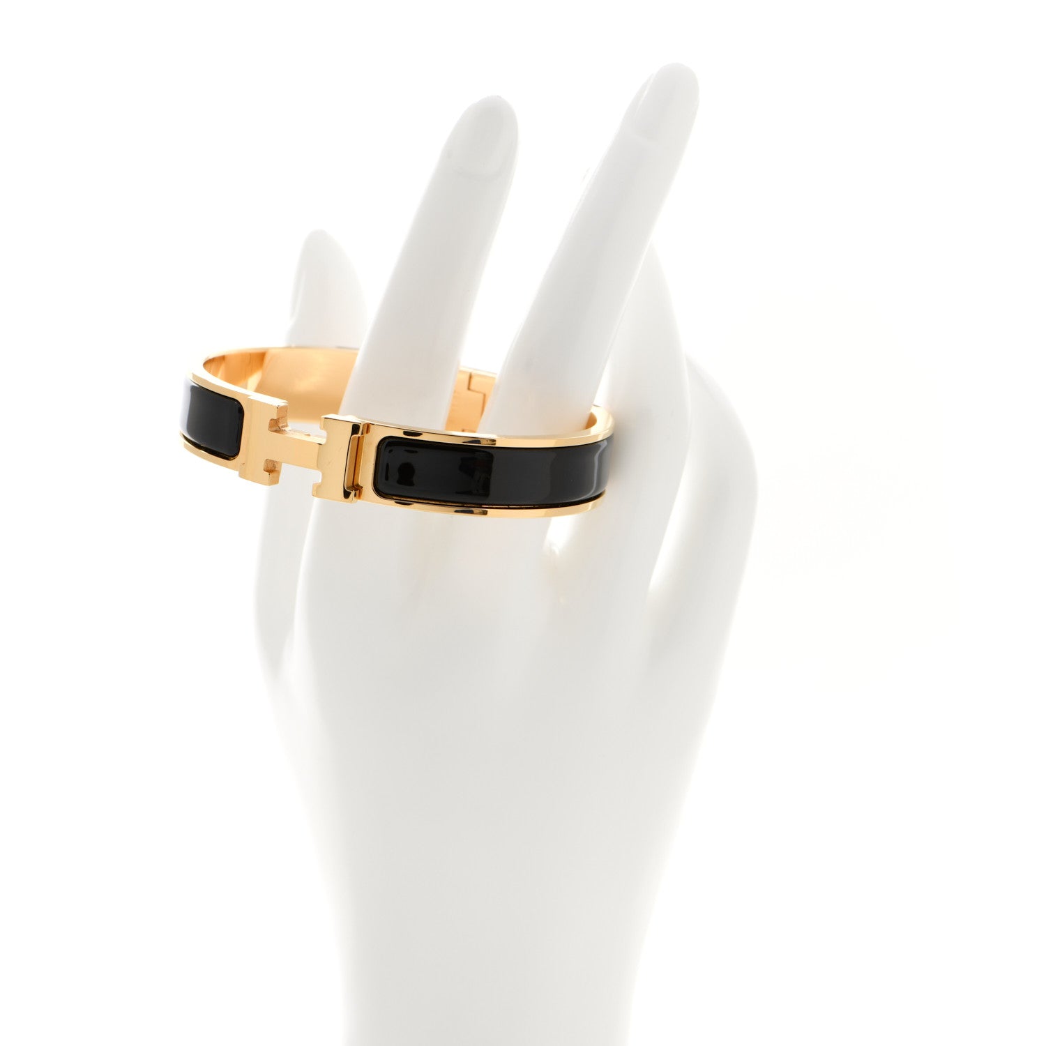 Hermes Enamel Narrow Clic Clac H Bracelet GM Black 2 of 6