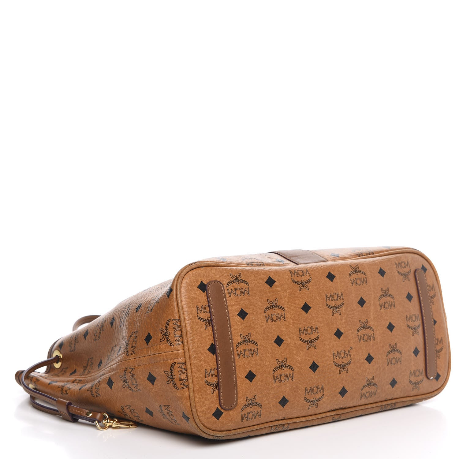 MCM Visetos Medium Liz Reversible Shopper Tote Cognac 6 of 18