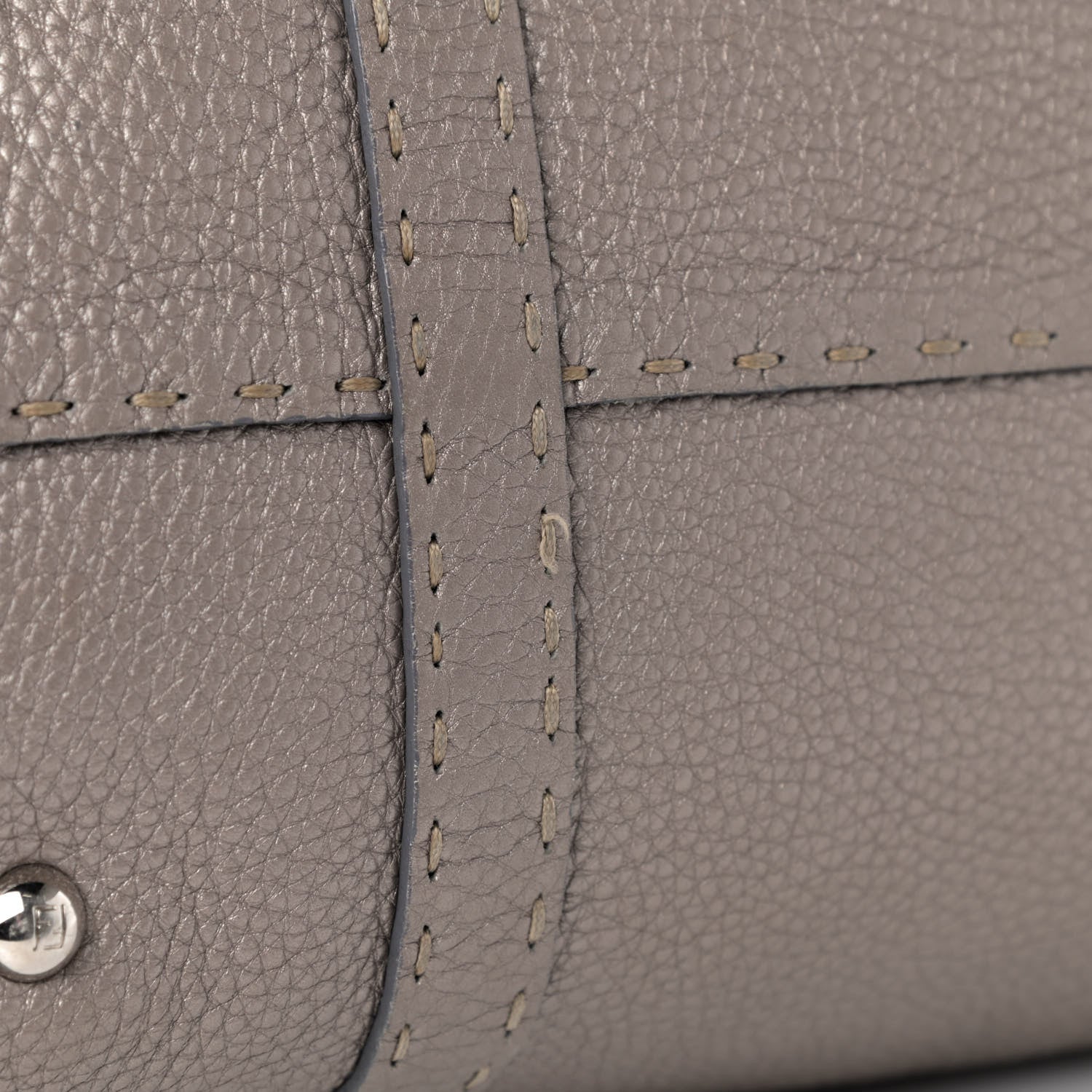 Fendi Cuoio Romano Selleria Large Linda Satchel Peltro 5 of 6