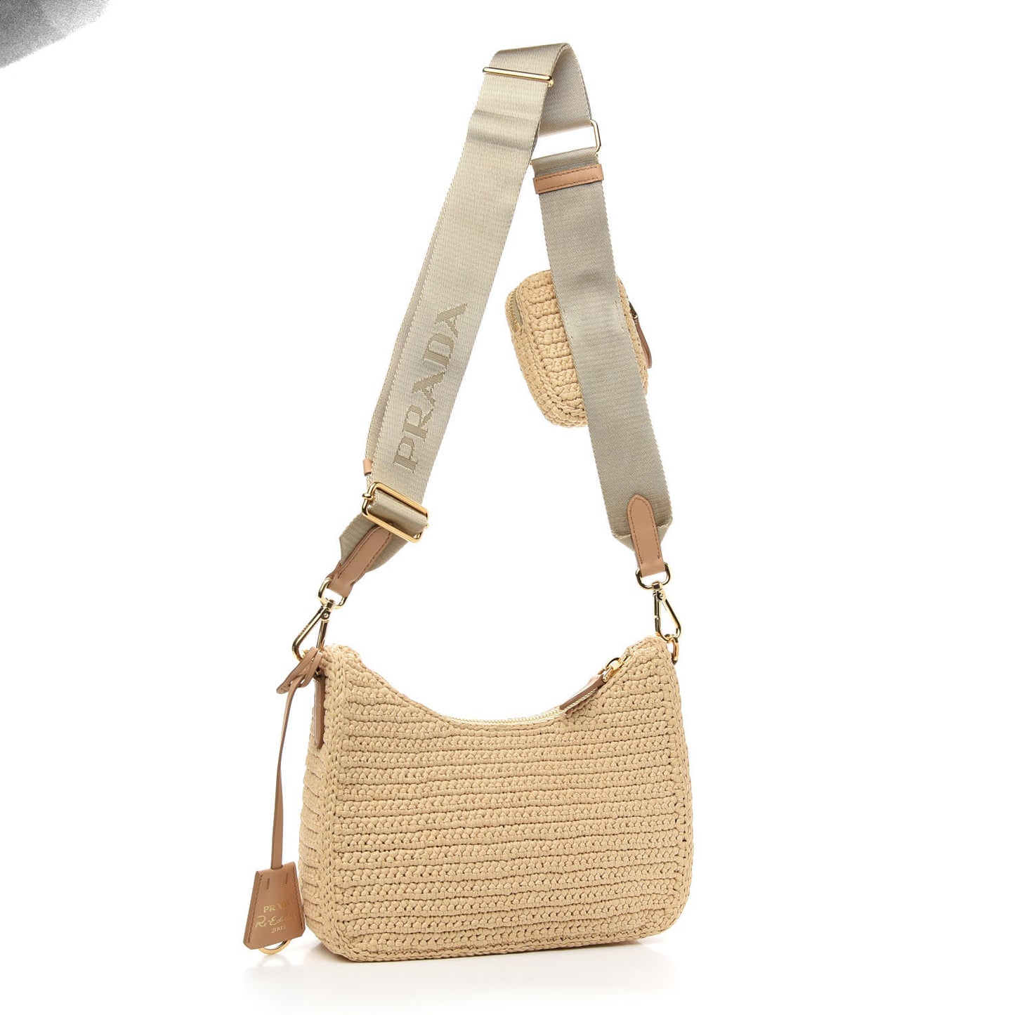 Yarn Raffia Effect Crochet Re-Edition 2005 Shoulder Bag Naturale