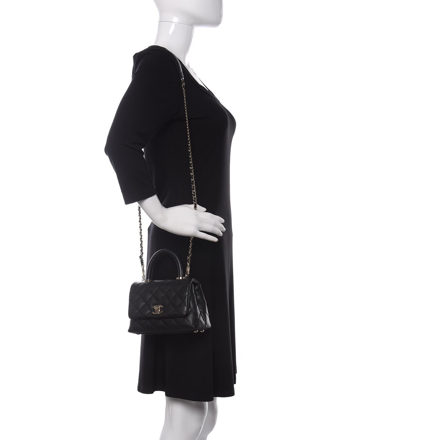 Chanel Caviar Quilted Extra Mini Coco Handle Flap Black 2 of 10