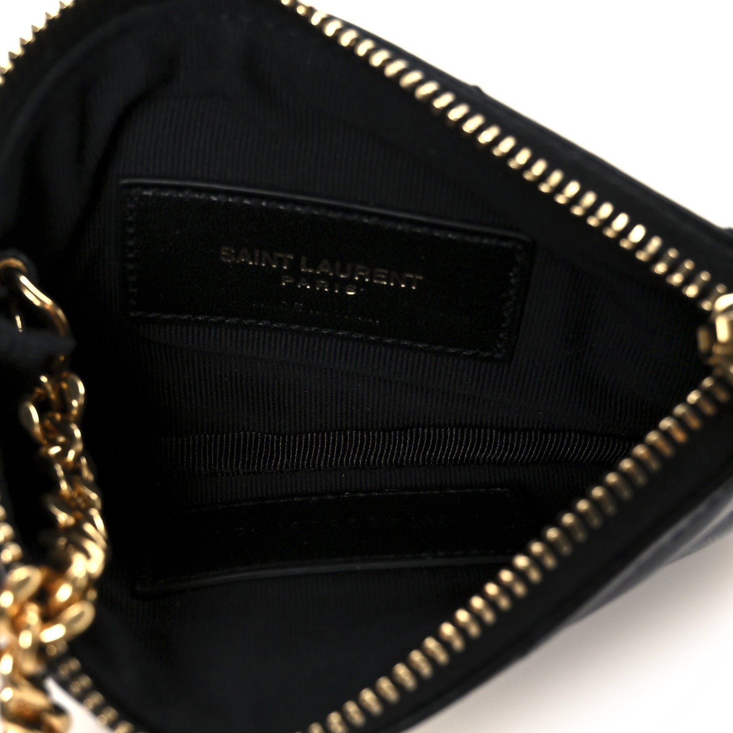 Saint Laurent Calfskin Matelasse Monogram Key Pouch Black 5 of 9