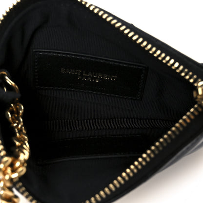 Saint Laurent Calfskin Matelasse Monogram Key Pouch Black 5 of 9
