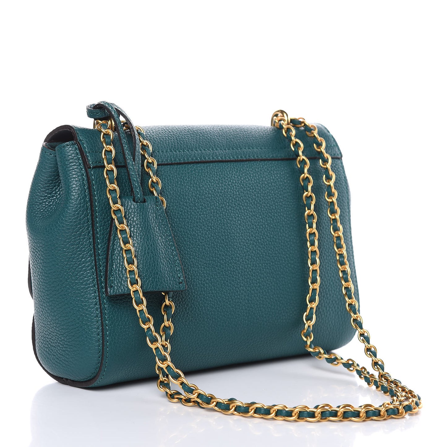 Small Classic Grain Calfskin Small Lily Flap Ocean Green