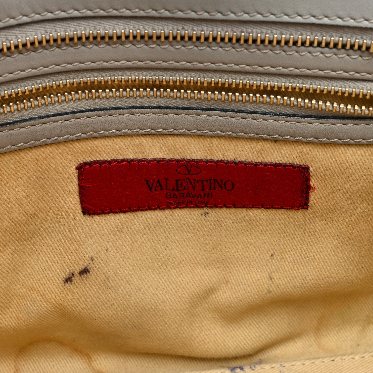 Valentino Garavani Vitello Small Rockstud Double Handle Tote Grey 6 of 9