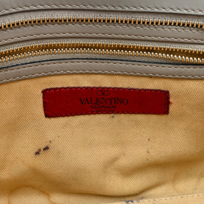 Valentino Garavani Vitello Small Rockstud Double Handle Tote Grey 6 of 9