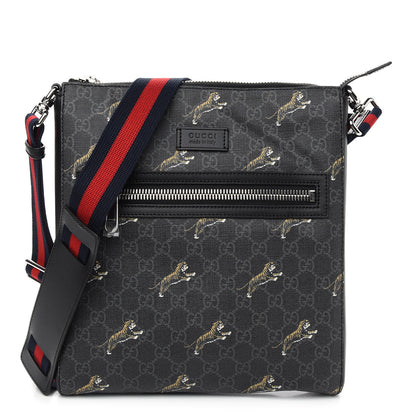 Gucci GG Supreme Monogram Tigers Web Messenger Bag Black Multicolor 1 of 9