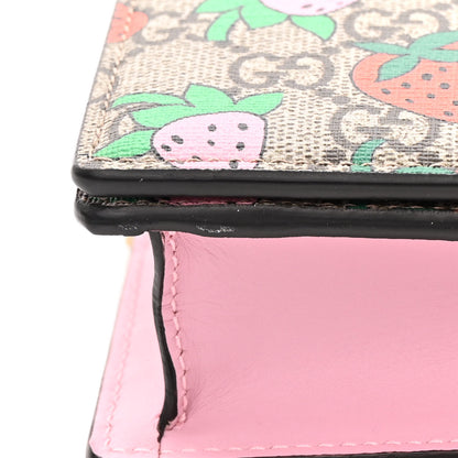 Gucci GG Supreme Monogram Strawberry Chain Wallet 13 of 14