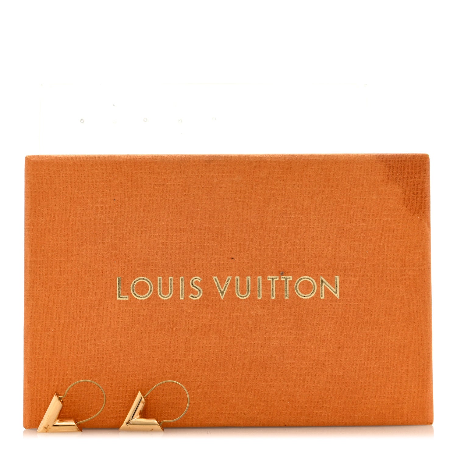 Louis Vuitton Brass Essential V Hoop Earrings Gold 5 of 5