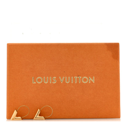 Louis Vuitton Brass Essential V Hoop Earrings Gold 5 of 5