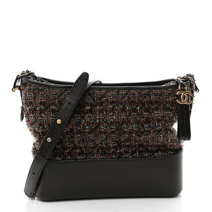 Chanel Tweed Calfskin Medium Gabrielle Hobo Brown 1 of 13