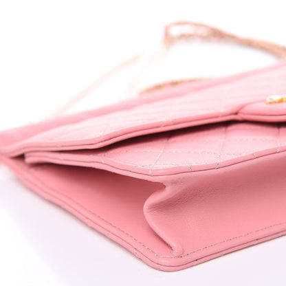 Chanel Lambskin Quilted Pearl Chain Flap Bag Pink 8 of 9