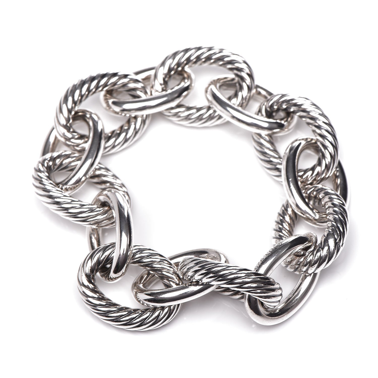 David Yurman Sterling Silver 17mm Extra Large Oval Link Bracelet 3 of 4