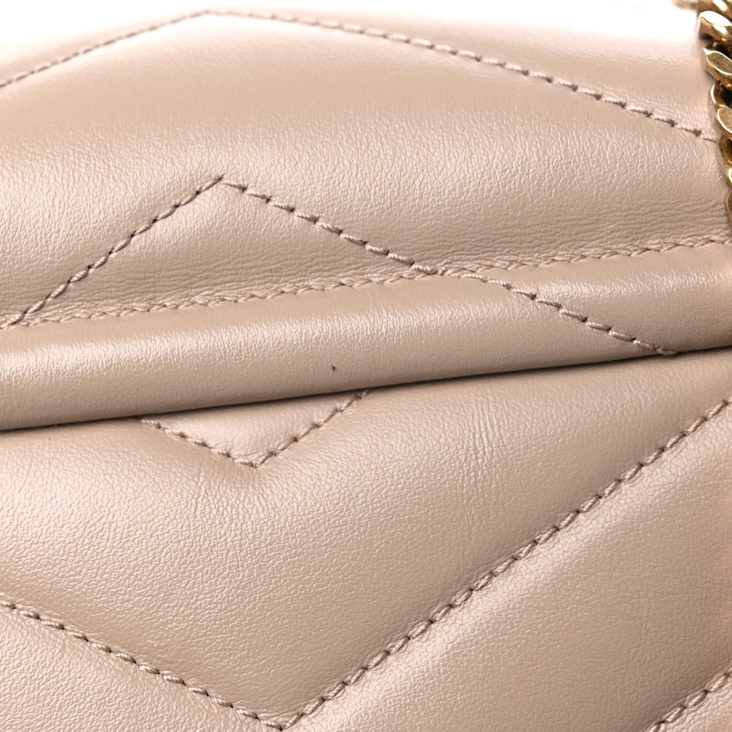 Saint Laurent Calfskin Y Quilted Monogram Small Loulou Chain Satchel Dark Beige 16 of 17