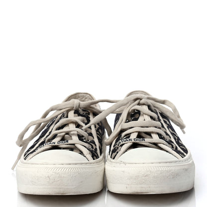 Christian Dior Canvas Oblique Walk'N'Dior Low Top Sneakers 39.5 Deep Blue 2 of 4