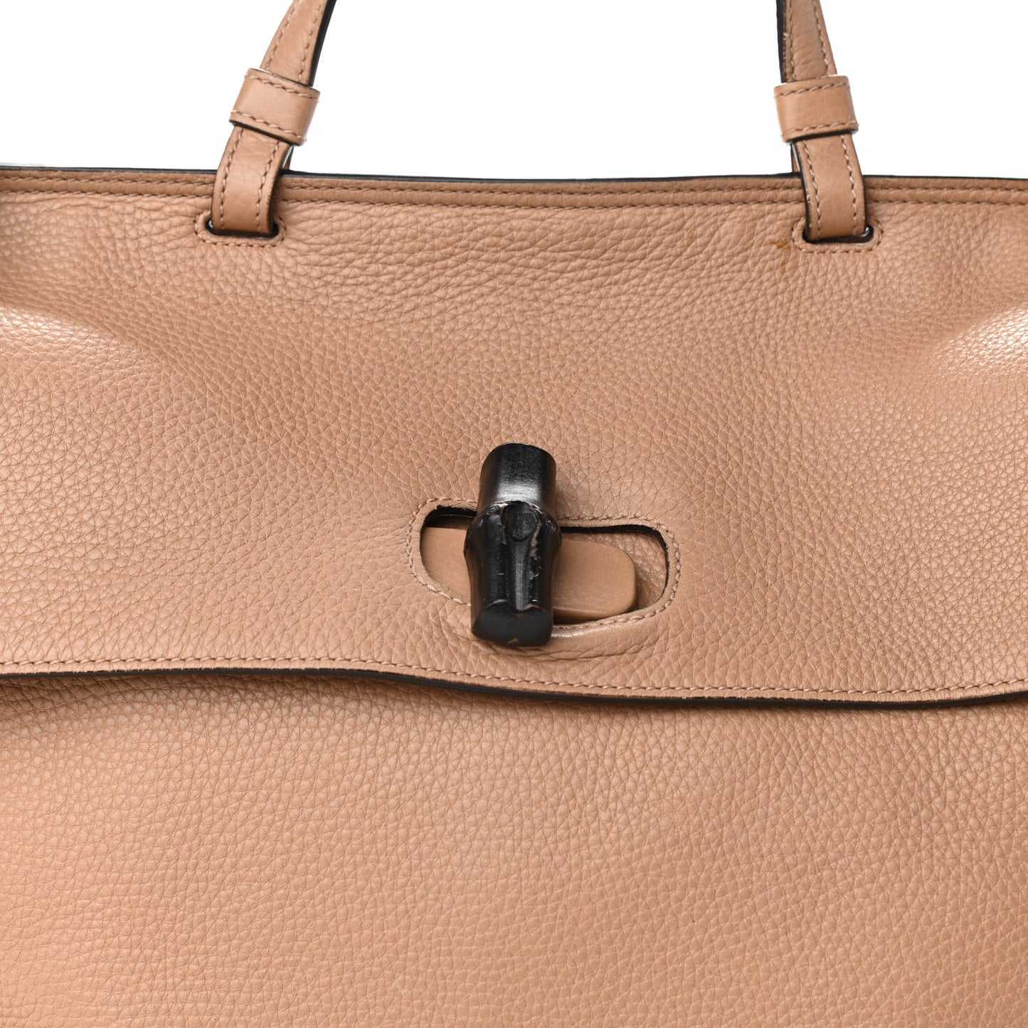 Cellarius Calfskin Large Bamboo Daily Top Handle Bag Camelia