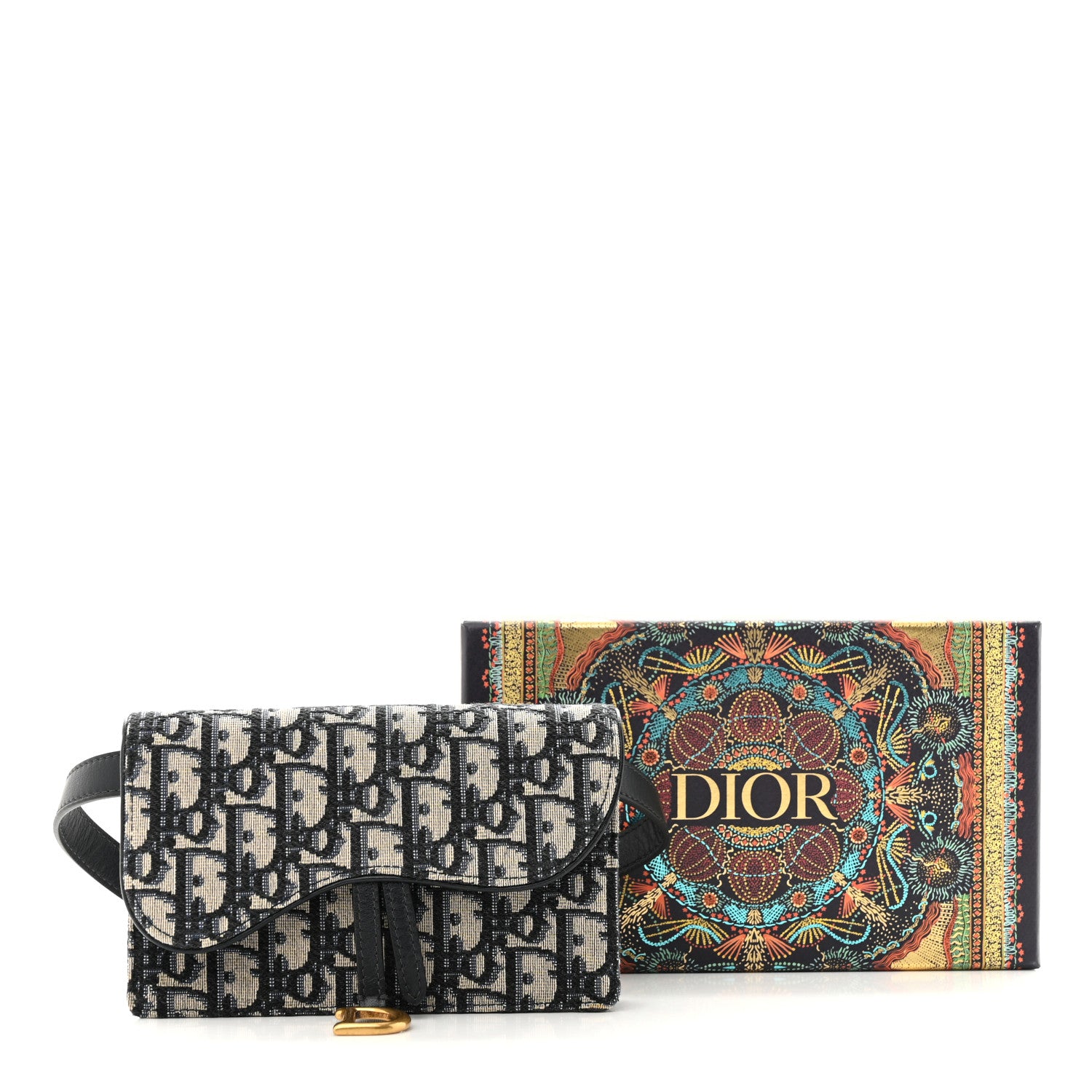 Christian Dior Oblique Saddle Belt Bag Blue 15 of 15
